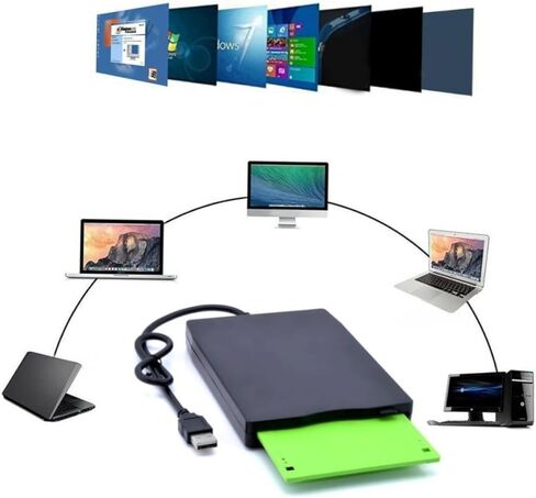 ARTIBETTER Floppy Disk Driver Portable External Floppy Diskette Drive for Fast Data Transfer Compatible with Operating Systems Lightweight Design for Easy Carrying in Saudi Arabia