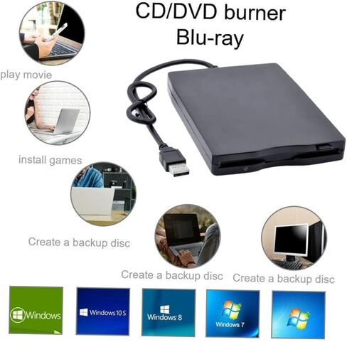 Portable USB External Floppy Disk Drive for Laptops High Data Transfer Rate Easy to Use No Driver Needed Compact Design for Travel Compatible with Windows in Saudi Arabia
