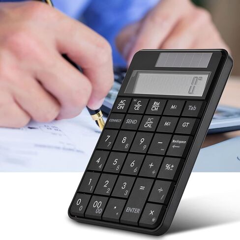 Yoidesu 2.4G USB Numeric Keypad, 29 Keys 2 in 1 Wireless Mini Number Pad Solar Power Smart Keypad & Office Calculators with LCD Display, Compact & Portable in Saudi Arabia