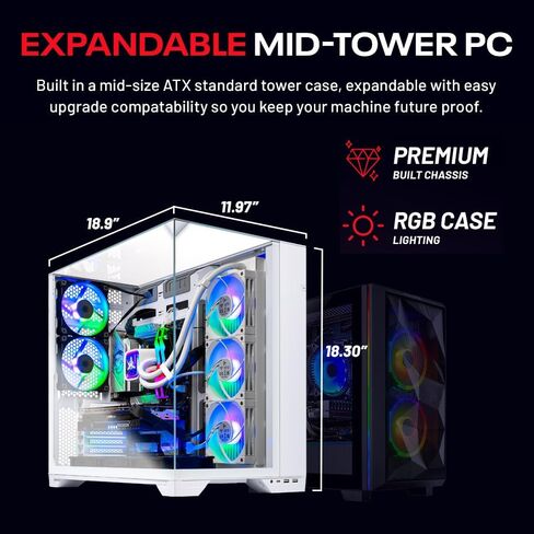 Skytech Gaming O11 Vision Gaming PC، AMD Ryzen 7 9850X3D 4.7 جيجا هرتز، NVIDIA RTX 5080 16 جيجا VRAM، 1 تيرابايت Gen4 NVMe SSD، 32 جيجا DDR5 RAM 6000، 850 وات Gold ATX 3 PSU، 360 ARGB AIO، Wi-Fi، Win 11، سطح المكتب in Kuwait