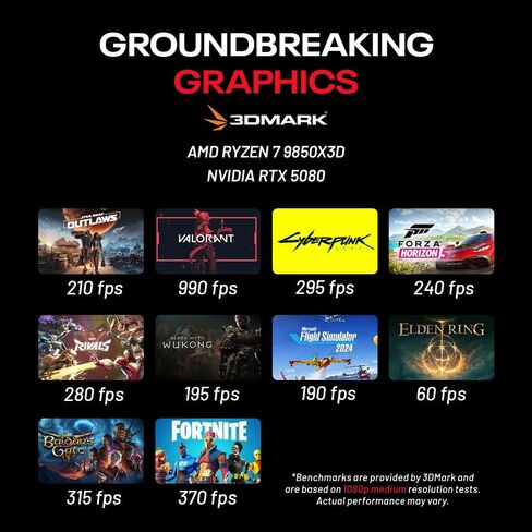 Skytech Gaming O11 Vision Gaming PC، AMD Ryzen 7 9850X3D 4.7 جيجا هرتز، NVIDIA RTX 5080 16 جيجا VRAM، 1 تيرابايت Gen4 NVMe SSD، 32 جيجا DDR5 RAM 6000، 850 وات Gold ATX 3 PSU، 360 ARGB AIO، Wi-Fi، Win 11، سطح المكتب in Kuwait