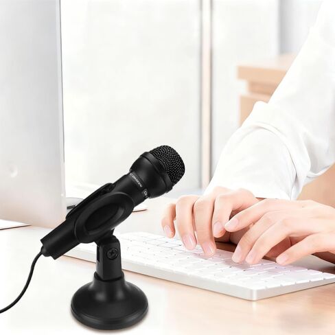 3.5mm Microphone with Tripod - External Microphone for Computer - Gaming, Streaming, Meetings, Podcasts, Recording and More - Adjustable and Portable in Saudi Arabia