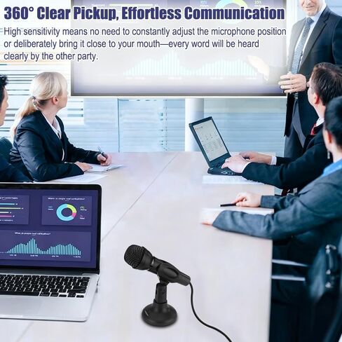 3.5mm Microphone with Tripod - External Microphone for Computer - Gaming, Streaming, Meetings, Podcasts, Recording and More - Adjustable and Portable in Saudi Arabia