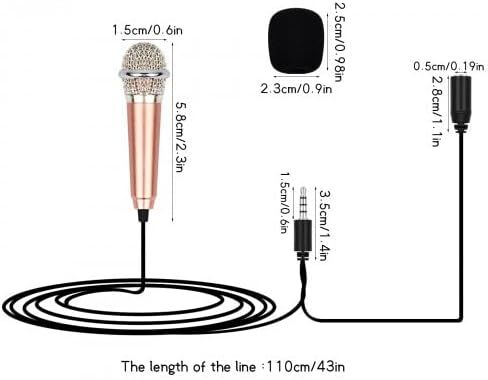 Mini Metal Wired Microphones, Vocal Microphone, Tiny Microphone, Voice Recording Mic Equipment, Omnidirectional Mic with Universal 3.5mm Audio Cable for Phone, Laptop, Computer in Saudi Arabia