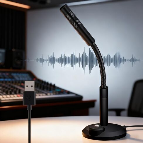 USB Computer Microphone, Plug and Play Desktop Laptop gooseneck Microphone, Suitable for Games, Meetings, Recording, podcasts, Games, and Online Chat in Saudi Arabia