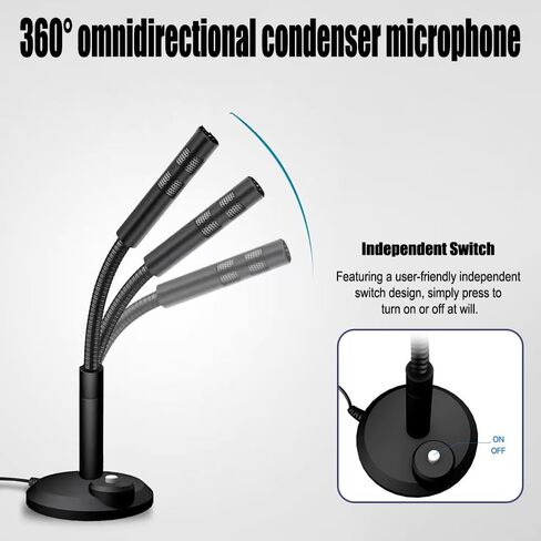 USB Computer Microphone, Plug and Play Desktop Laptop gooseneck Microphone, Suitable for Games, Meetings, Recording, podcasts, Games, and Online Chat in Saudi Arabia