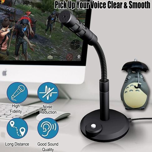 USB Computer Microphone, Plug and Play Desktop Laptop gooseneck Microphone, Suitable for Games, Meetings, Recording, podcasts, Games, and Online Chat in Saudi Arabia