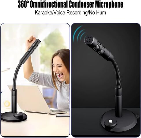 USB Computer Microphone, Plug and Play Desktop Laptop gooseneck Microphone, Suitable for Games, Meetings, Recording, podcasts, Games, and Online Chat in Saudi Arabia
