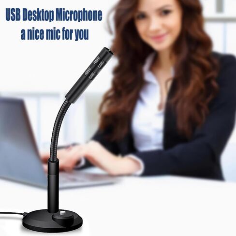 USB Computer Microphone, Plug and Play Desktop Laptop gooseneck Microphone, Suitable for Games, Meetings, Recording, podcasts, Games, and Online Chat in Saudi Arabia