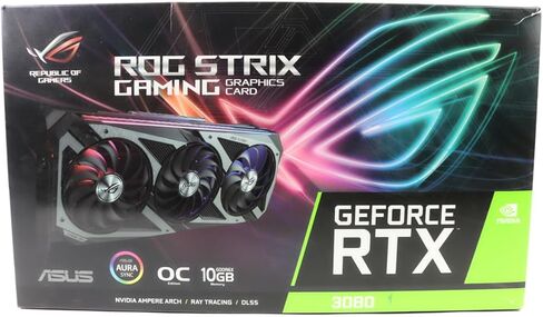 بطاقة رسومات الألعاب ASUS ROG Strix NVIDIA GeForce RTX 3080 V2 OC Edition (PCIe 4.0، 10 جيجابايت GDDR6X، LHR، HDMI 2.1، DisplayPort 1.4a، تصميم مروحة Axial-tech، 2.9 فتحة، Super Alloy Power II) (متجددة) in Kuwait