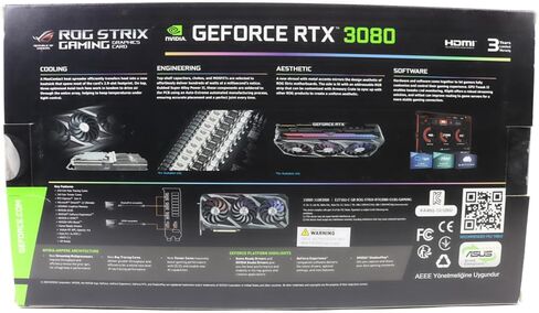 بطاقة رسومات الألعاب ASUS ROG Strix NVIDIA GeForce RTX 3080 V2 OC Edition (PCIe 4.0، 10 جيجابايت GDDR6X، LHR، HDMI 2.1، DisplayPort 1.4a، تصميم مروحة Axial-tech، 2.9 فتحة، Super Alloy Power II) (متجددة) in Kuwait
