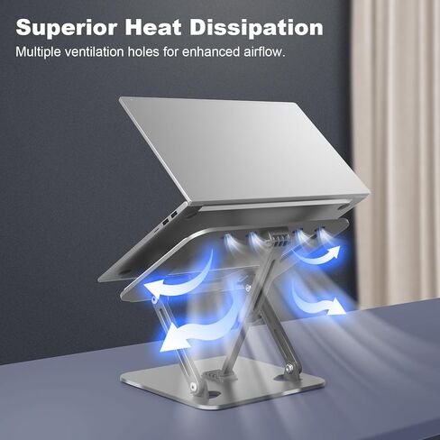 Adjustable Laptop Stand for Desk, Portable Laptop Riser with 3 Support Arms, Super Sturdy Foldable Metal Ventilated Ergonomic Notebook Holder for MacBook/Dell/HP (10-17.3'') in Saudi Arabia
