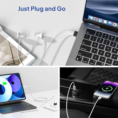 محول Elebase USB إلى USB C 4 حزم وكابل شاحن متعدد 4 في 1 بطول 6.6 أقدام، محول من النوع C لهاتف iPhone 17 الجديد Apple 16 Pro Max 15 14 Plus، iWatch Watch 11 10 Se Ultra 3، AirPods 4، Samsung Galaxy S25 in Saudi Arabia