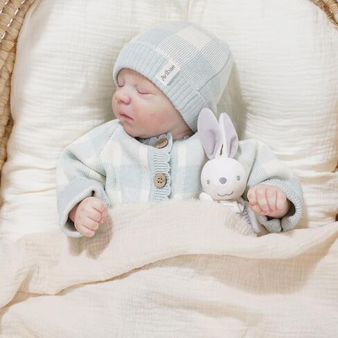 Avibae Baby Beanie Hat Winter 100% Cotton, Soft Warm Plaid Cap for Newborn Infant Boy Girl in Saudi Arabia