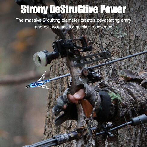 10-Pack 100 Grain Broadheads for Compound Bows - Precision Archery Broadheads for Hunting, Crossbow Broadheads with Razor-Sharp Blades, Durable and Accurate Hunting Broadheads in Kuwait