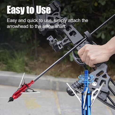 10-Pack 100 Grain Broadheads for Compound Bows - Precision Archery Broadheads for Hunting, Crossbow Broadheads with Razor-Sharp Blades, Durable and Accurate Hunting Broadheads in Kuwait