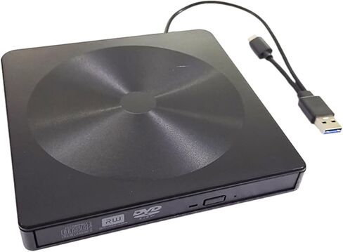 محرك أقراص DVD خارجي من Typec، ناسخ أقراص DVD متعدد الوظائف لأجهزة الكمبيوتر المحمول وسطح المكتب، ومشغل أقراص ضوئية USB متوافق مع نظام التشغيل Windows، وتصميم أسود محمول مناسب للسفر والسفر in Kuwait