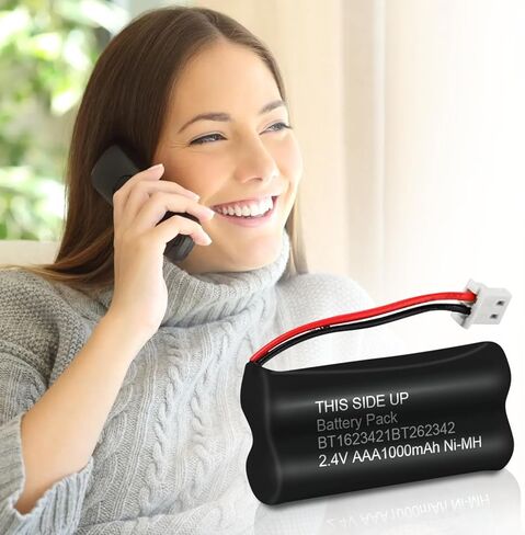 WAVYPO 【1000 مللي أمبير】 بطارية عالية السعة متوافقة مع BT183342 BT283342 BT166342 BT266342 BT162342 BT262342 بطارية متوافقة مع VTech CS6114 CS6419 CS6719 AT&T EL52300 CL80112 VTech CS6719-2 in Kuwait