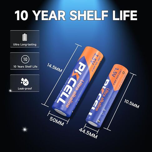 PKCELL AA and AAA Batteries Combo Pack 24 Count - 12 Double AA Batteries and 12 Triple AAA Batteries, 1.5V High-Performance Alkaline Heavy Duty Batteries Value Pack, 10-Year Shelf Life in Saudi Arabia