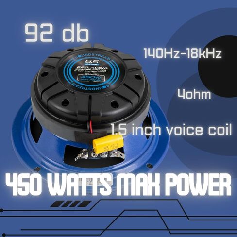 Soundstream SPM.654C - مكبر صوت للسيارة متوسط ​​المدى مقاس 6.5 بوصة | مكبرات صوت SPL عالية الأداء للصوت العالي | مكبرات صوت متوسطة المدى بقدرة 450 واط بحد أقصى 6.5 بوصة مع مكبر صوت مضغوط وسلة من الألومنيوم - زوج in Kuwait
