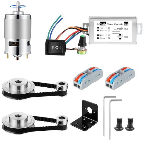 4 Pack 12V-24V 775 DC Electric Motor and GT2 Synchronous Wheel Aluminum Timing Pulleys and DC Motor Speed Controller Driver Controls Module for Milling Machine Electric Drill in Saudi Arabia