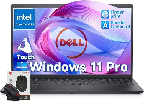 Dell 15 Touchscreen Laptop DC15250 for Business & Student, Intel Core i7-1355U(Up to 5.0GHz), 15.6"(1920x1080), Backlit Keyboard & Fingerprint, Win 11 Pro & Copilot AI, WiFi 6 & BT(32GB RAM | 1TB SSD) in Kuwait