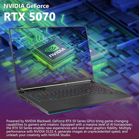 ASUS ROG Strix G18 G814 Gaming Laptop | 18" 2560x1600 240Hz 100% DCI-P3 | AMD 16-core Ryzen 9 9955HX (>i9-14900HX) | 32GB DDR5 4TB SSD | GeForce RTX 5070 | RGB Backlit Wi-Fi6E Win11 w/DLCA Accessory in Kuwait