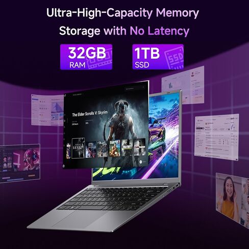 كمبيوتر محمول 32 جيجا بايت رام 1 تيرابايت SSD، معالج بنتيوم ذهبي (يصل إلى 3.4 جيجا هرتز)، شاشة IPS FHD 14 بوصة، 38 وات، USB3.2، Type-C، HDMI، WiFi 5، كمبيوتر محمول Win11، أجهزة كمبيوتر محمولة للأعمال والطلاب in Kuwait