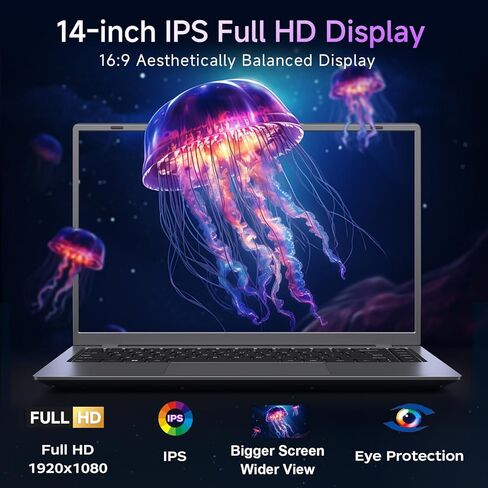 كمبيوتر محمول 32 جيجا بايت رام 1 تيرابايت SSD، معالج بنتيوم ذهبي (يصل إلى 3.4 جيجا هرتز)، شاشة IPS FHD 14 بوصة، 38 وات، USB3.2، Type-C، HDMI، WiFi 5، كمبيوتر محمول Win11، أجهزة كمبيوتر محمولة للأعمال والطلاب in Kuwait