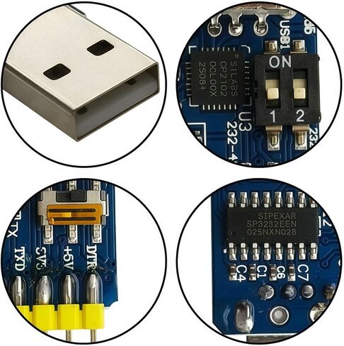 2 قطعة CP2102 6 في 1 وحدة المنفذ التسلسلي USB متعددة الوظائف 6 دبابيس USB إلى TTL UART 232 485 منفذ مع سلك أنثى 20 سنتيمتر in Kuwait