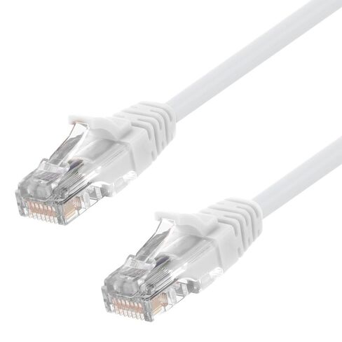 NavePoint Patch Cable, CAT5e, UTP, 24AWG/7 * 0.18 MM, 0.5 Ft, 10 Pack, White in Saudi Arabia