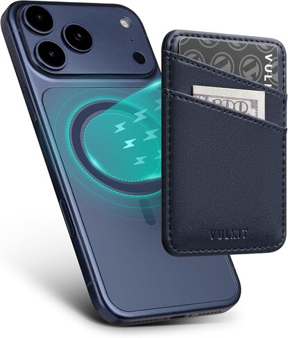 VULKIT لمحفظة Mag-Safe مع حجب RFID، محفظة مغناطيسية لسلسلة iPhone 17/16/15/14/13/12، Galaxy، Moto، حامل بطاقة هاتف رفيع in Kuwait