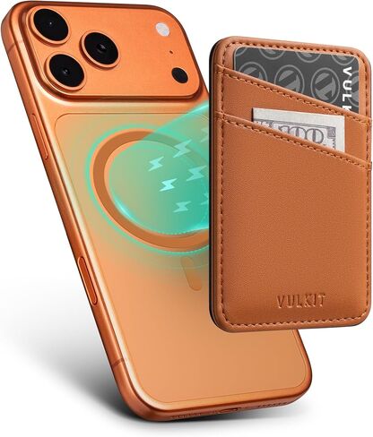 VULKIT لمحفظة Mag-Safe مع حجب RFID، محفظة مغناطيسية لسلسلة iPhone 17/16/15/14/13/12، Galaxy، Moto، حامل بطاقة هاتف رفيع in Kuwait