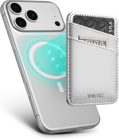 VULKIT لمحفظة Mag-Safe مع حجب RFID، محفظة مغناطيسية لسلسلة iPhone 17/16/15/14/13/12، Galaxy، Moto، حامل بطاقة هاتف رفيع in Kuwait