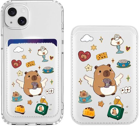 Magnetic Wallet Compatible with MagSafe for iPhone 17/16/15/14/13/12 Series, Cute Black Polka Dot White Leather for Magsafe Card Holder for Women Teen Girls in Saudi Arabia