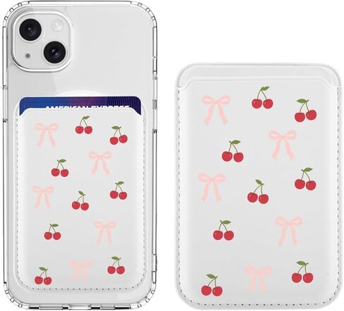 Magnetic Wallet Compatible with MagSafe for iPhone 17/16/15/14/13/12 Series, Cute Black Polka Dot White Leather for Magsafe Card Holder for Women Teen Girls in Saudi Arabia