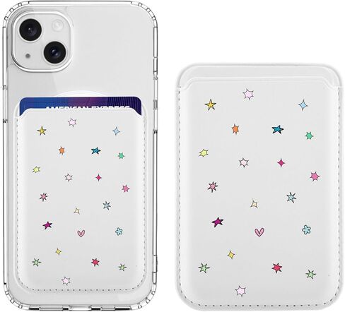 Magnetic Wallet Compatible with MagSafe for iPhone 17/16/15/14/13/12 Series, Cute Black Polka Dot White Leather for Magsafe Card Holder for Women Teen Girls in Saudi Arabia