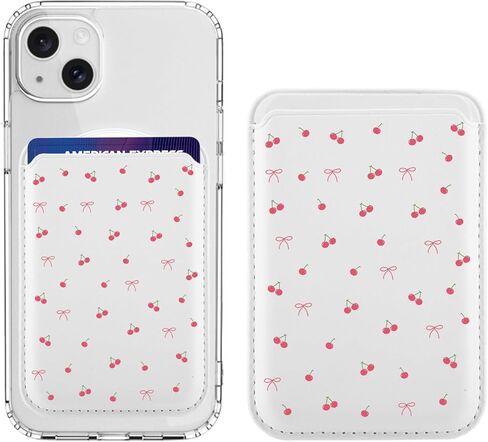 Magnetic Wallet Compatible with MagSafe for iPhone 17/16/15/14/13/12 Series, Cute Black Polka Dot White Leather for Magsafe Card Holder for Women Teen Girls in Saudi Arabia