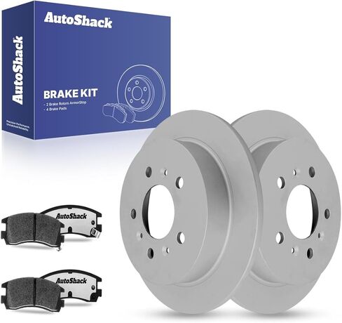 AutoShack Rear Brake Rotors Ceramic Brake Pads | Replacement for 2006-2007 Chevrolet Monte Carlo 2006-2010 Impala 2008-2009 Buick LaCrosse Allure 3.5L 3.9L 5.3L V6 V8 FWD | 6-PC Brake Kit in Saudi Arabia