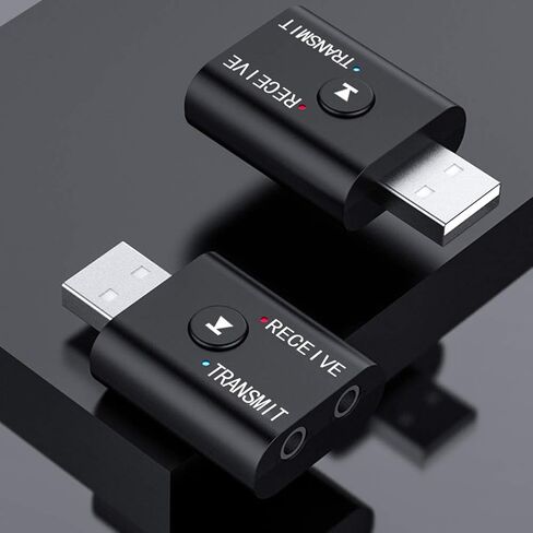 محول BT 5.0، جهاز إرسال واستقبال 2 في 1 مع تصميم دائرة مستقلة، لمكبر صوت السيارة، جهاز عرض الكمبيوتر، هاتف MP3، وضع مزدوج، جودة صوت هاي فاي، نطاق 15 مترًا in Saudi Arabia