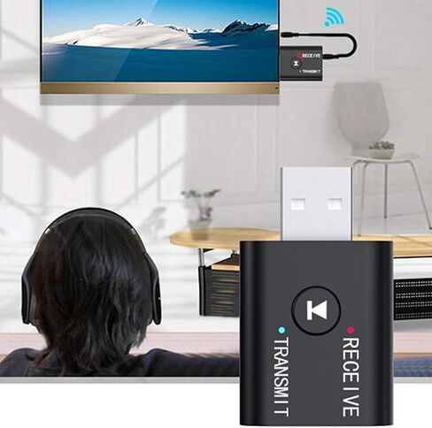 محول BT 5.0، جهاز إرسال واستقبال 2 في 1 مع تصميم دائرة مستقلة، لمكبر صوت السيارة، جهاز عرض الكمبيوتر، هاتف MP3، وضع مزدوج، جودة صوت هاي فاي، نطاق 15 مترًا in Saudi Arabia