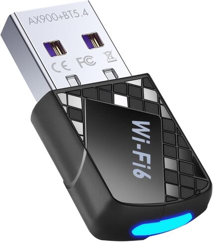 USB WiFi 6 Adapter 900Mbps - 2 in 1 Bluetooth 5.4 Dongle, Dual Band Wireless Network Adapter, Built-in Driver for PC Desktop Laptop, Windows 7/10/11 in Saudi Arabia