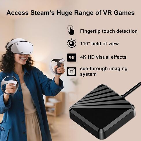 LICHIFIT Adapter + Bluetooth Receiver for PS VR2 to Windows Computer, PC Adapter Kit for PS5 VR2 Converter Connector with Type-C Power Cable and DisplayPort 1.4 HD Cable for PlayStation 5 VR2 in Saudi Arabia