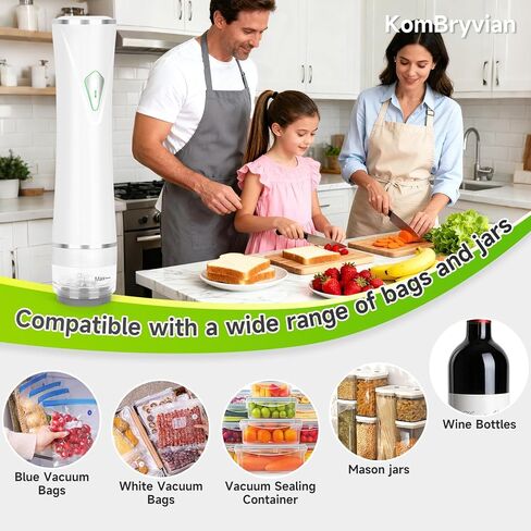 جهاز تفريغ الهواء - جهاز تفريغ الهواء محمول للطعام 5X طازج، ختم طعام صغير الحجم مع 30 كيسًا قابلاً لإعادة الاستخدام، إيقاف تلقائي وفلتر قابل للإزالة للمطبخ أثناء السفر، والشواء المنزلي in Saudi Arabia