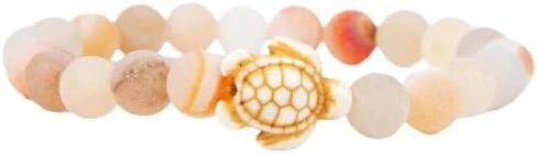 Pink Natural Stone Bracelet, Handmade Elastic Stretch Bracelet in Saudi Arabia