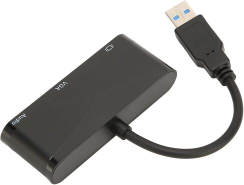 Qiilu عالي الأداء USB 3.0 إلى HD واجهة الوسائط المتعددة 2 في 1 أسود 1080P 60HZ 5Gbps USB 3.0 إلى VGA محول لاجتماعات الترفيه توافق عالي in Saudi Arabia