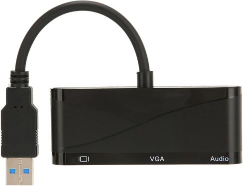 Qiilu عالي الأداء USB 3.0 إلى HD واجهة الوسائط المتعددة 2 في 1 أسود 1080P 60HZ 5Gbps USB 3.0 إلى VGA محول لاجتماعات الترفيه توافق عالي in Saudi Arabia
