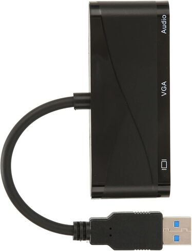 Qiilu عالي الأداء USB 3.0 إلى HD واجهة الوسائط المتعددة 2 في 1 أسود 1080P 60HZ 5Gbps USB 3.0 إلى VGA محول لاجتماعات الترفيه توافق عالي in Saudi Arabia