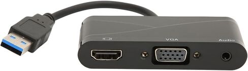 Qiilu عالي الأداء USB 3.0 إلى HD واجهة الوسائط المتعددة 2 في 1 أسود 1080P 60HZ 5Gbps USB 3.0 إلى VGA محول لاجتماعات الترفيه توافق عالي in Saudi Arabia