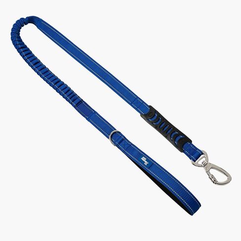 DF Co. Bungee Dog Leash | إجهاد الحرة ومقاومة الصدمة للتحكم | مقبض مبطن النيوبرين ، مقطع كارابنر الشاق ، و D-Ring | الأزرق الكلاسيكي ، الحجم الصغير in Kuwait